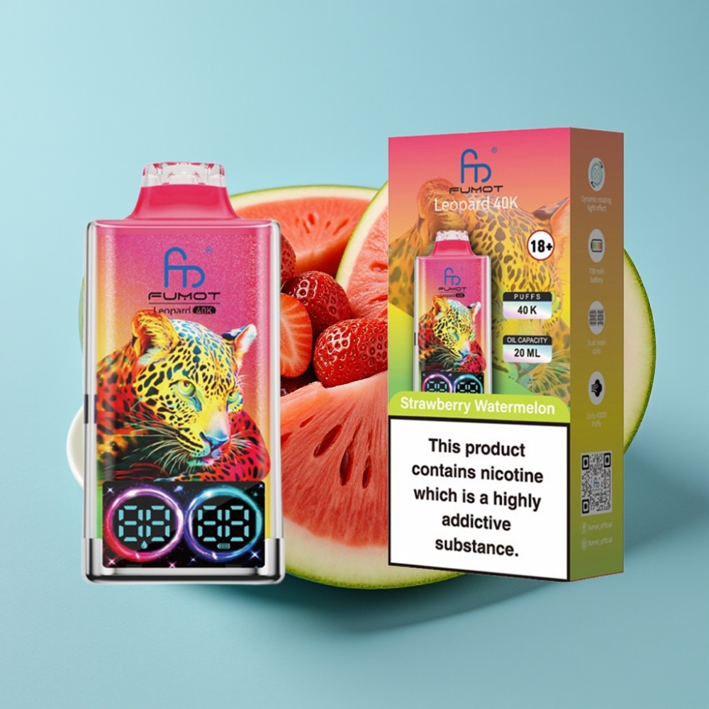 Fumot Leopard 40K Puffs Dual Mesh Type-C Strawberry Watermelon