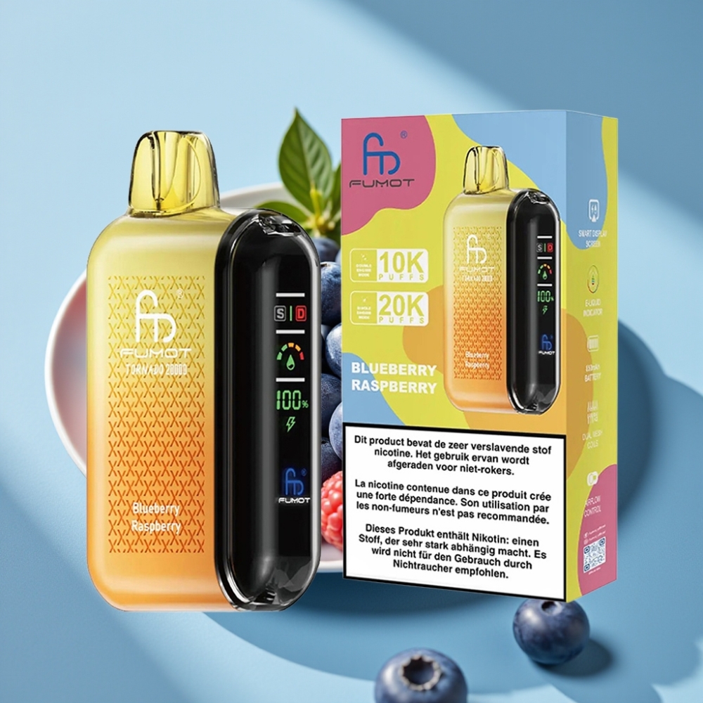 Fumot Tornado 20000 Puffs Dual Mesh 20ml 850mAh Blueberry Raspberry