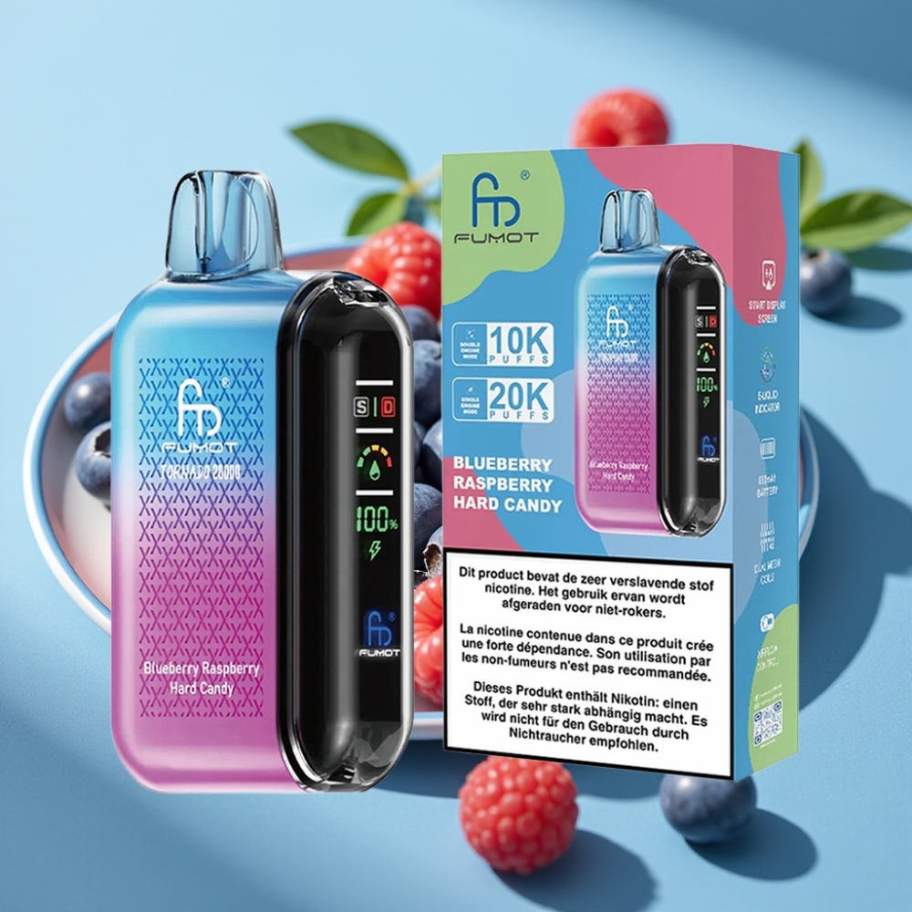 Fumot Tornado 20000 Puffs Dual Mesh 20ml 850mAh Blueberry Raspberry Hard Candy