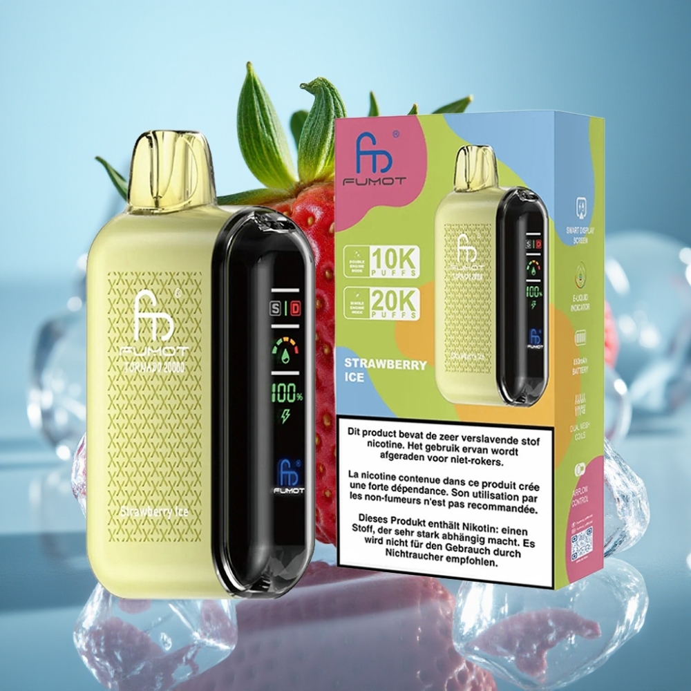 Fumot Tornado 20000 Puffs Dual Mesh 20ml Strawberry Ice
