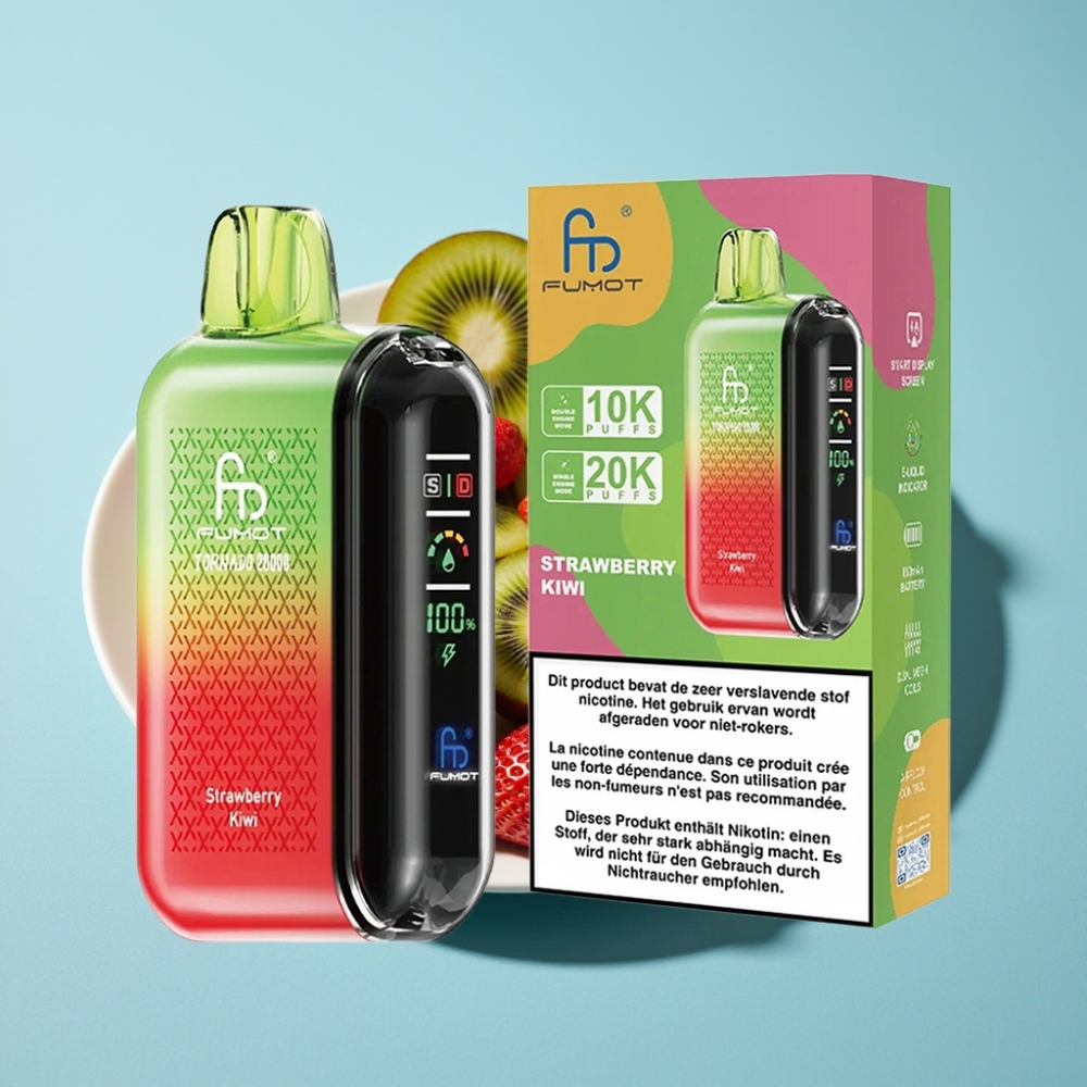 Fumot Tornado 20000 Puffs Dual Mesh 20ml Strawberry Kiwi