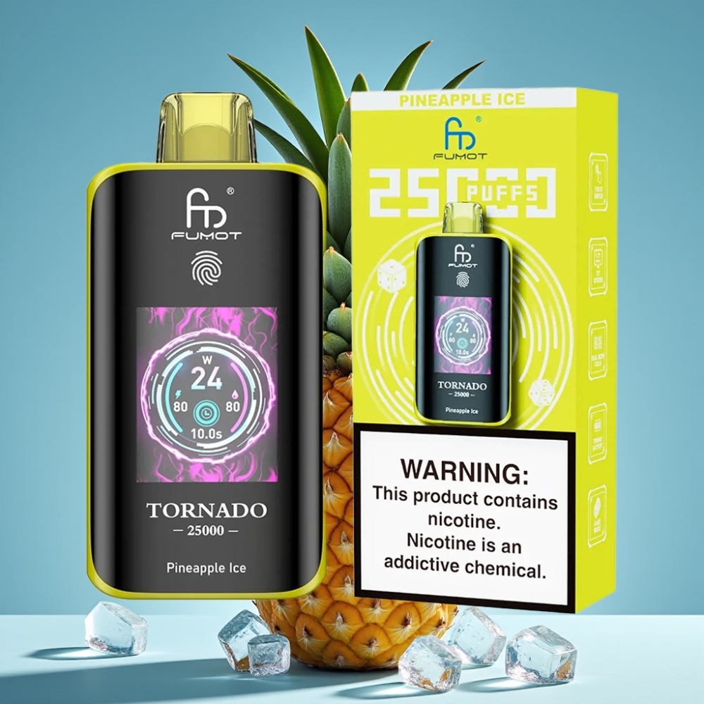 Fumot Tornado 25000 Puffs HD Ekran 20ml Lód Ananasowy