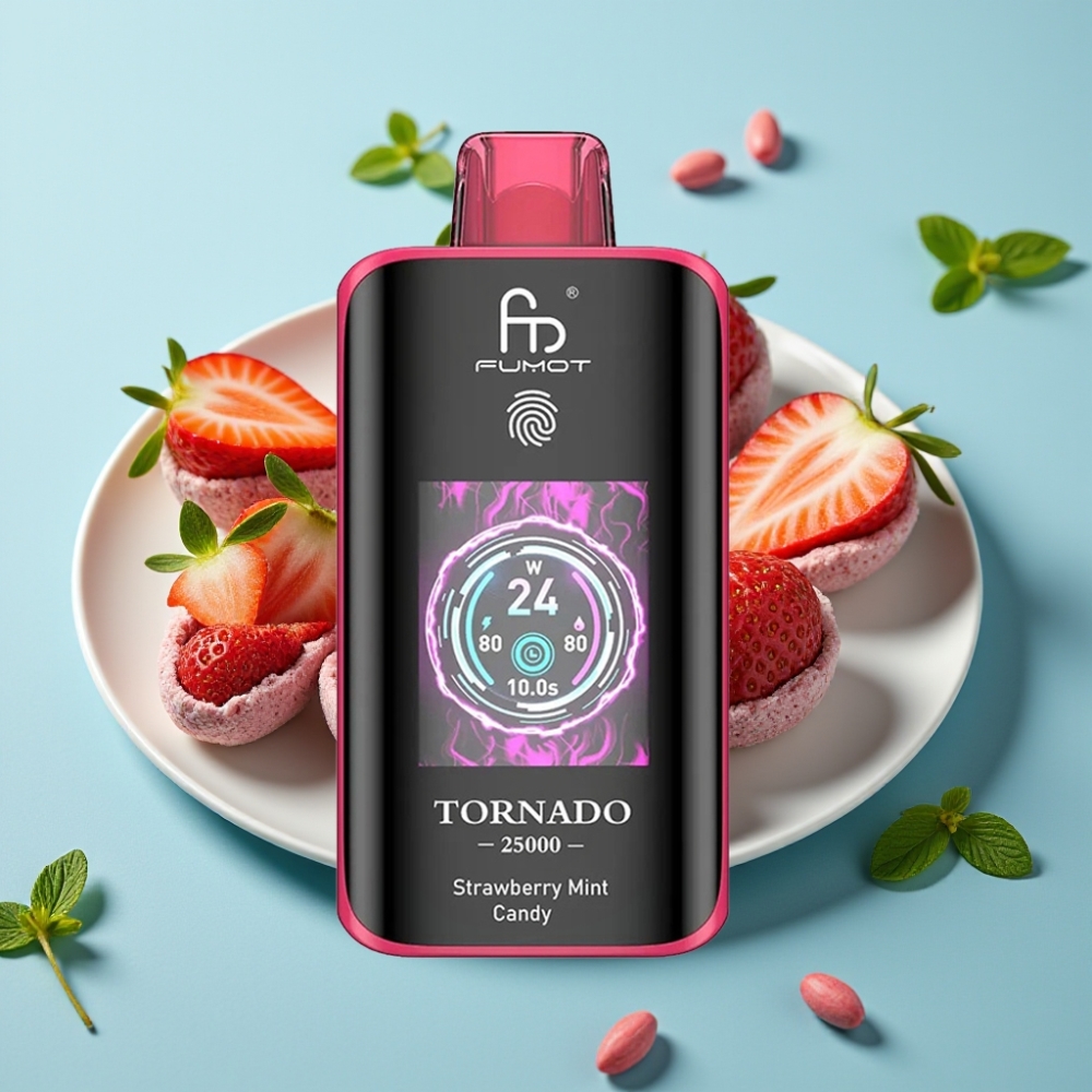 Fumot Tornado 25000 Puffs HD Ekran 20ml Truskawkowo-Miętowy