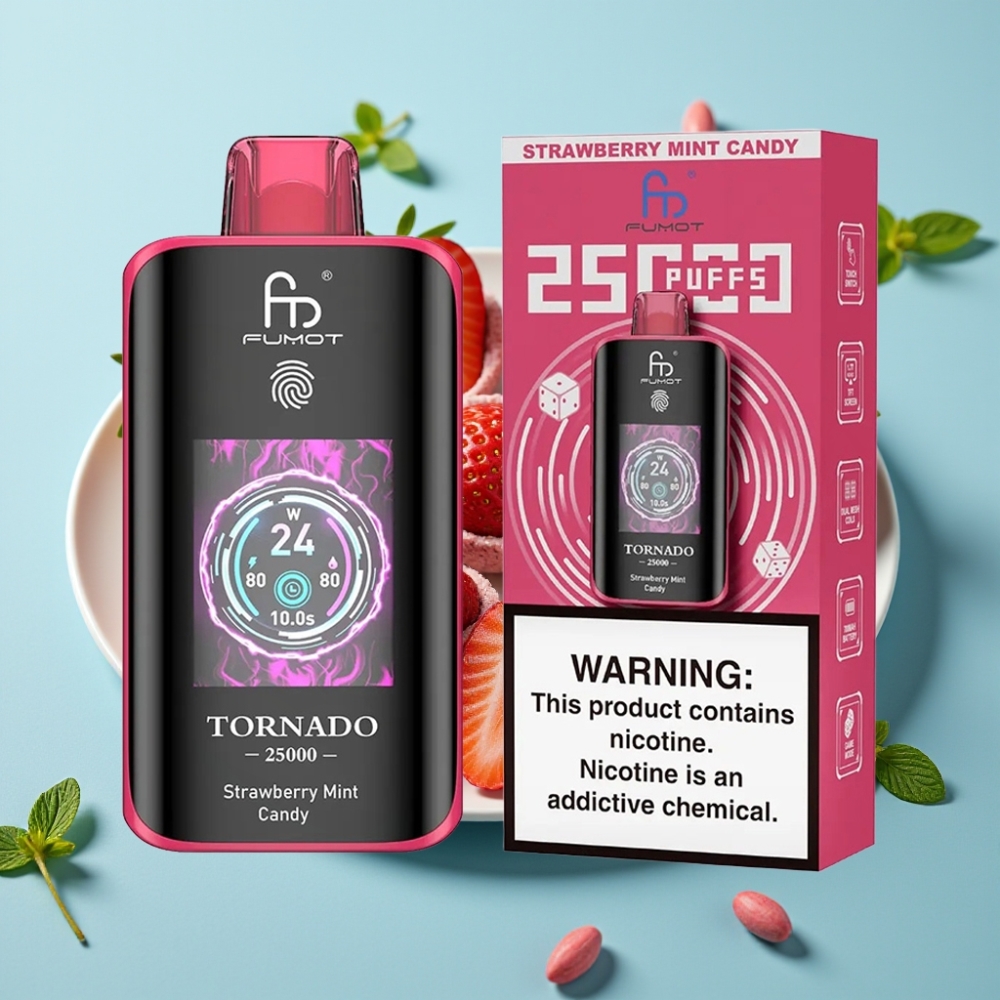Fumot Tornado 25000 Puffs HD Ekran 20ml Truskawkowo-Miętowy