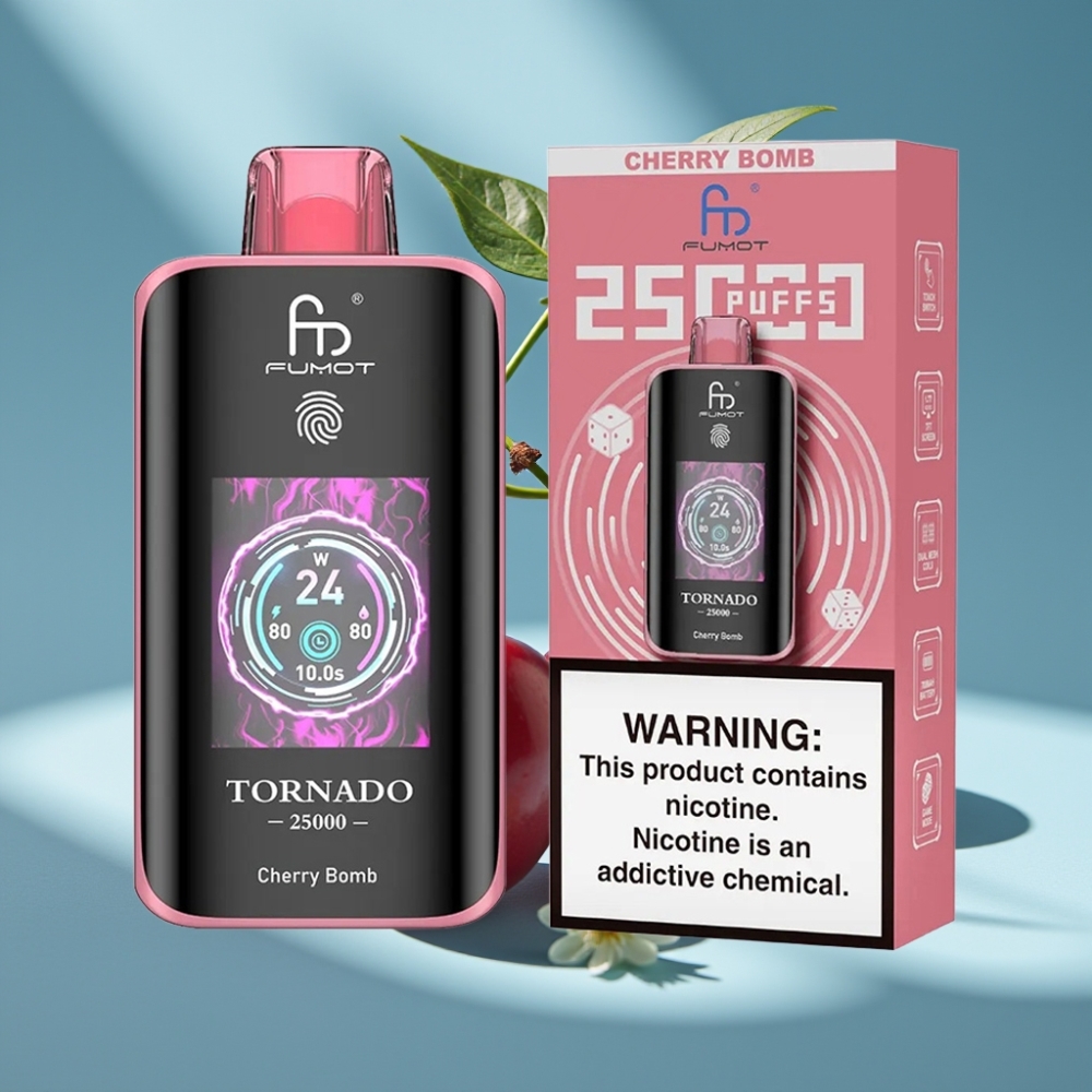 Fumot Tornado 25000 Puffs HD Ekran 20ml Wiśnia Bomba