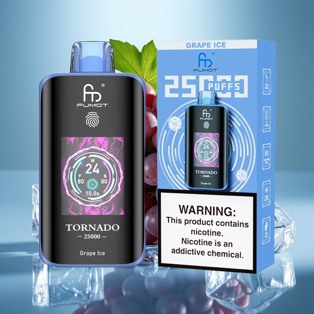 Fumot Tornado 25000 Puffs HD Screen 20ml Grape Ice