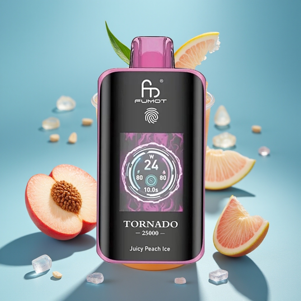 Fumot Tornado 25000 Puffs HD Screen 20ml Juicy Peach Ice