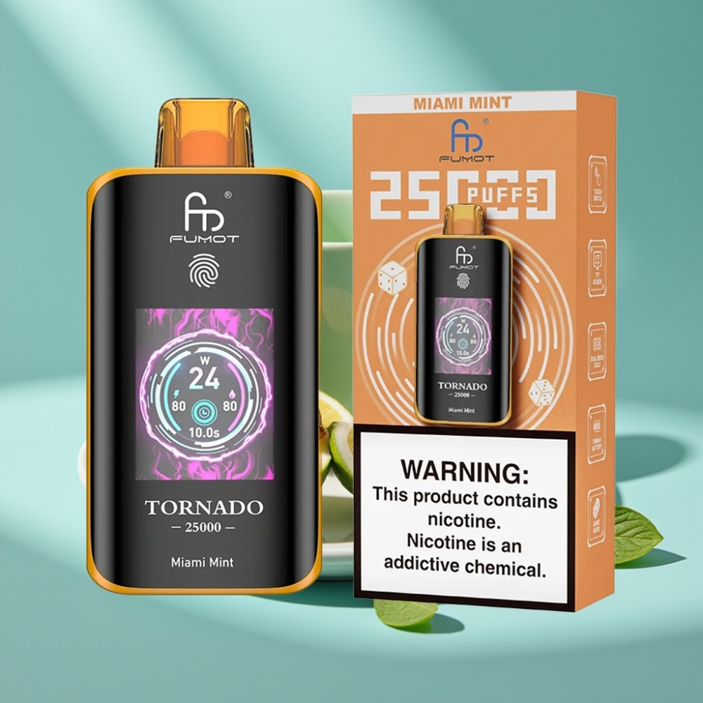 Fumot Tornado 25000 Puffs HD Screen 20ml Miami Mint