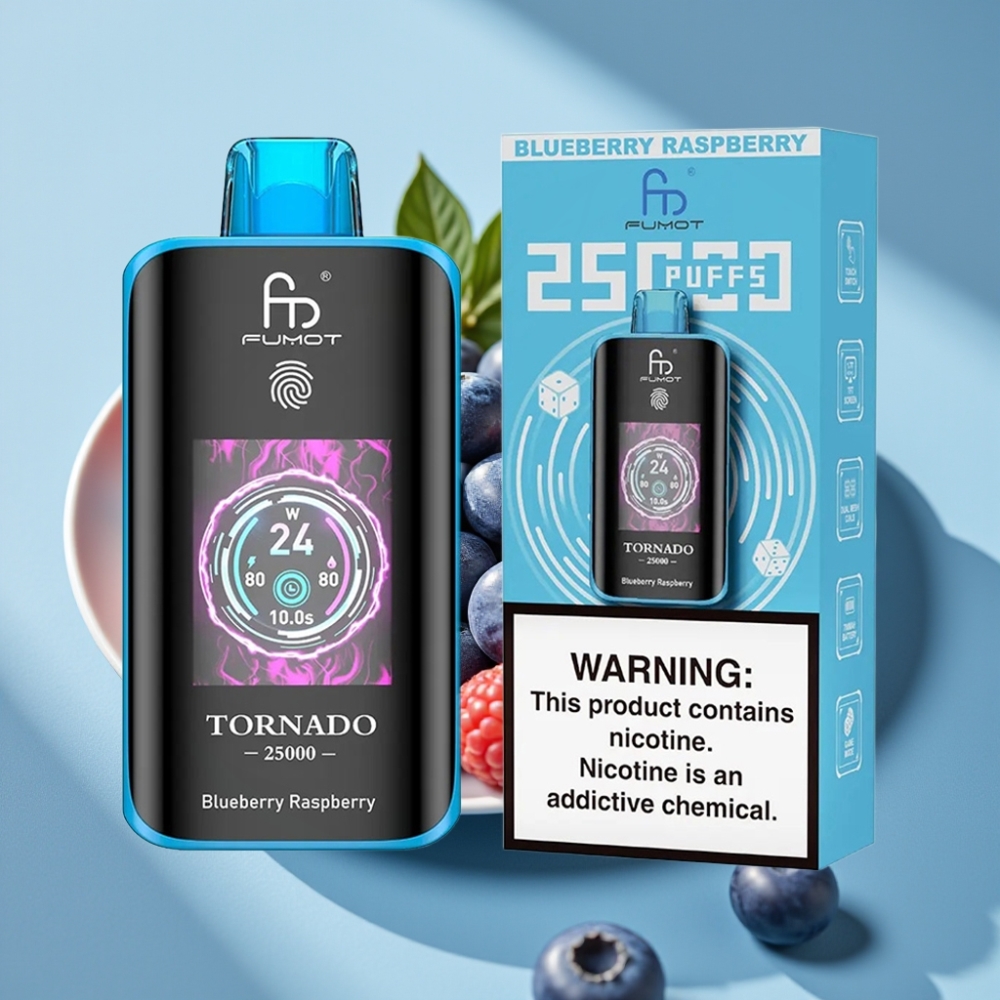 Fumot Tornado 25000 Puffs HD Screen 700mAh 20ml Blueberry Raspberry