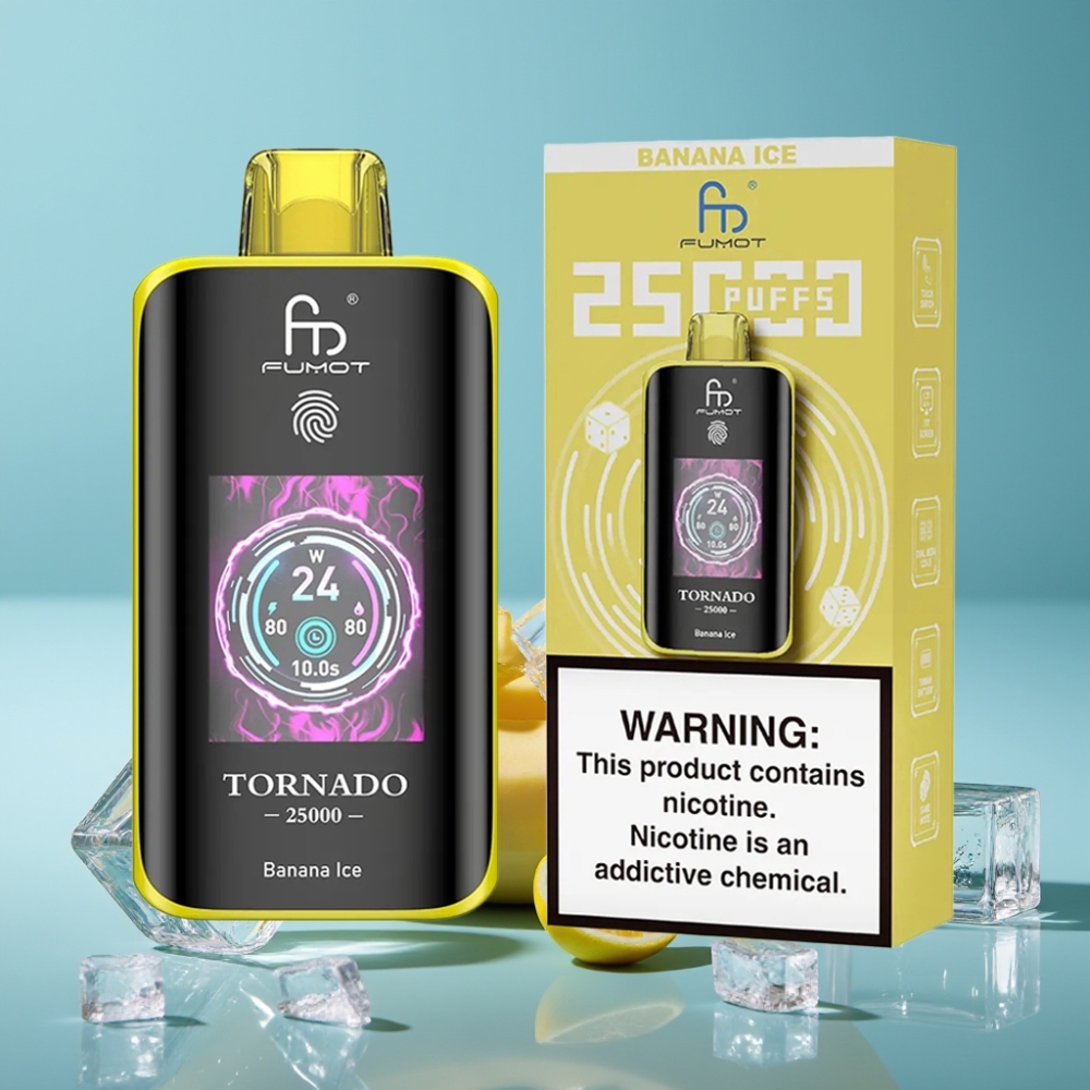 Fumot Tornado 25000 Puffs HD Screen 700mAh Bananowy Lód