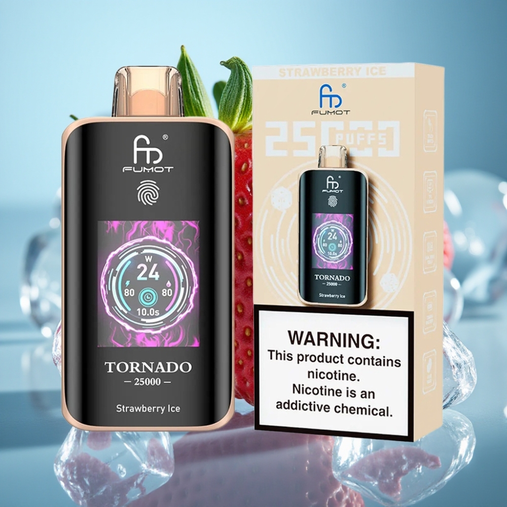 Fumot Tornado 25000 Puffs HD Screen 700mAh Strawberry Ice