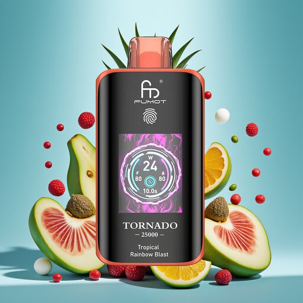 Fumot Tornado 25000 Puffs HD Screen 700mAh Type-C Tropical Rainbow Blast