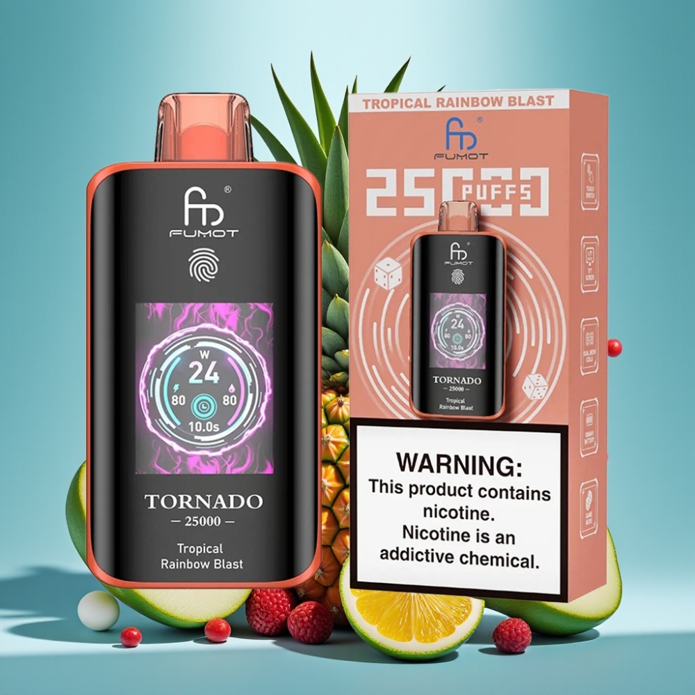 Fumot Tornado 25000 Puffs HD Screen 700mAh Type-C Tropical Rainbow Blast