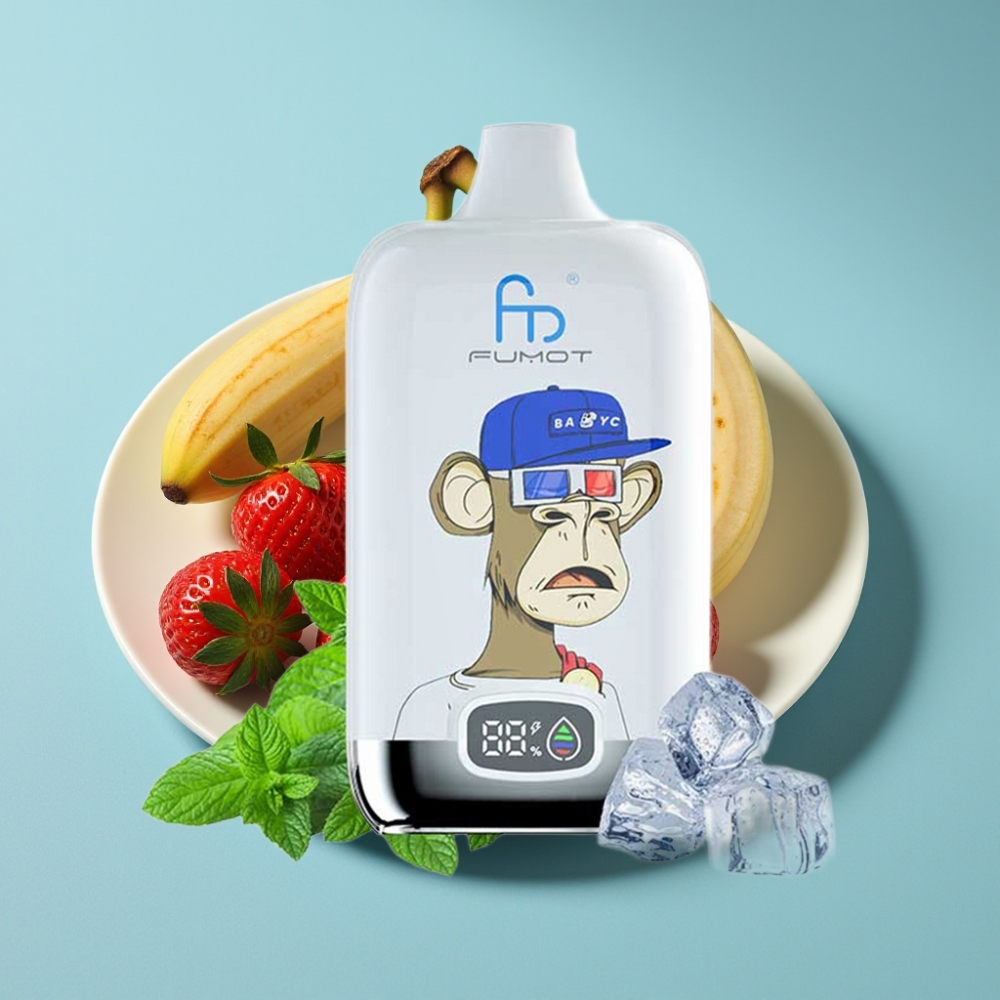 Fumot Tornado Digital Box 12000 Puffs 20ml Mesh Coil Strawberry Banana