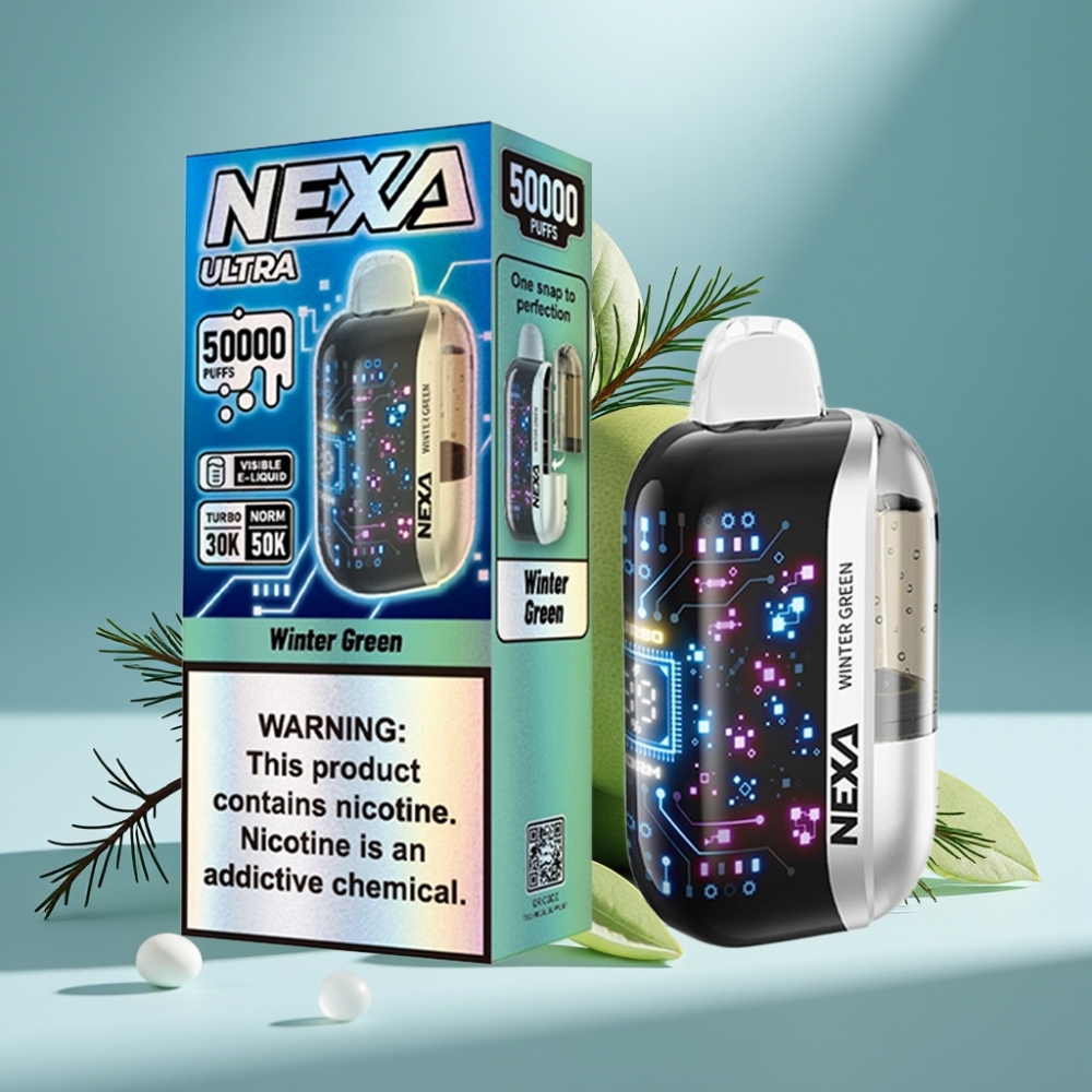 NEXA Ultra 50K 20ml 5% Dual Mesh Jednorazowy Vape Winter Green