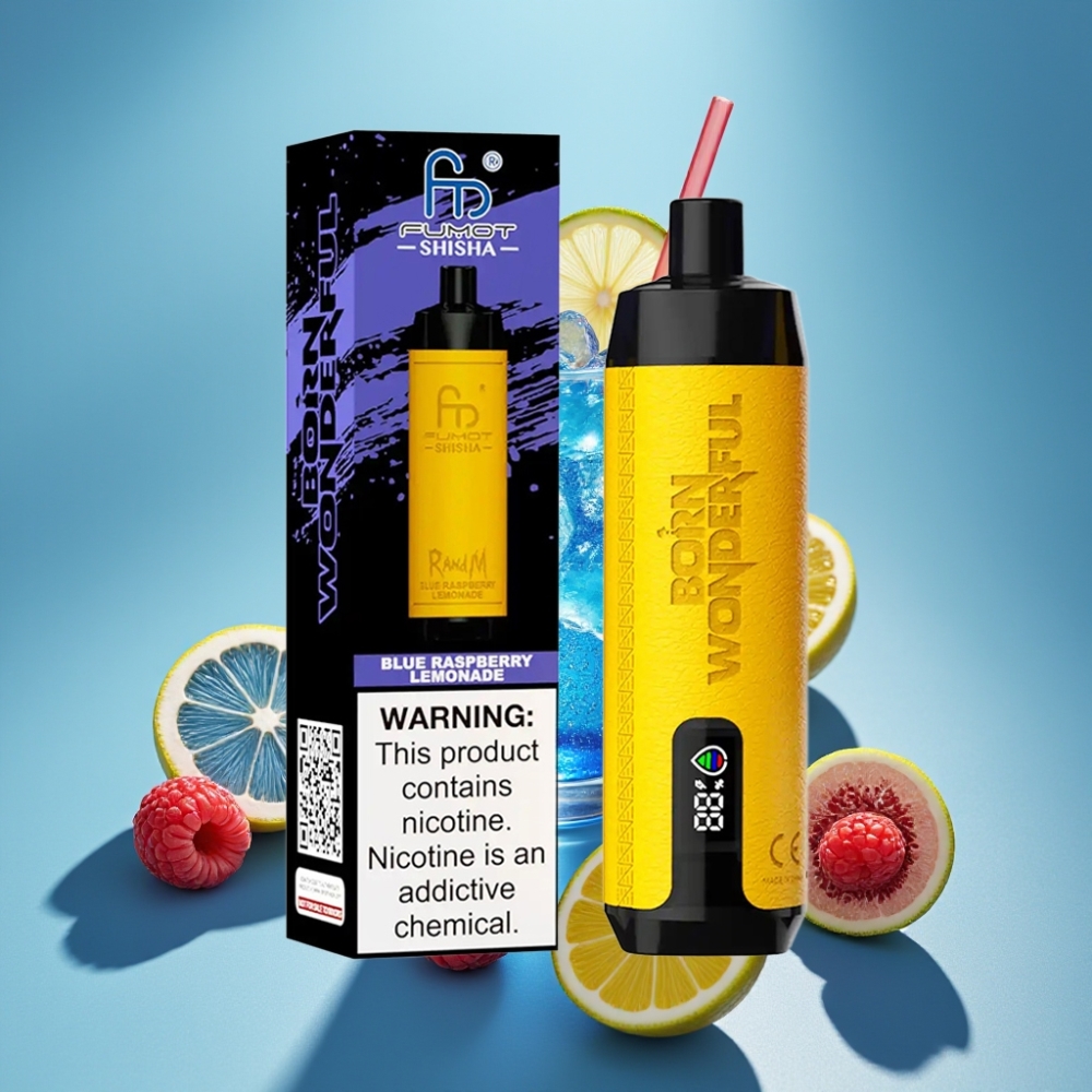RandM Fumot Shisha 10000 Puffs 18ml 0,5% Nikotyna Blue Raspberry Lemonade