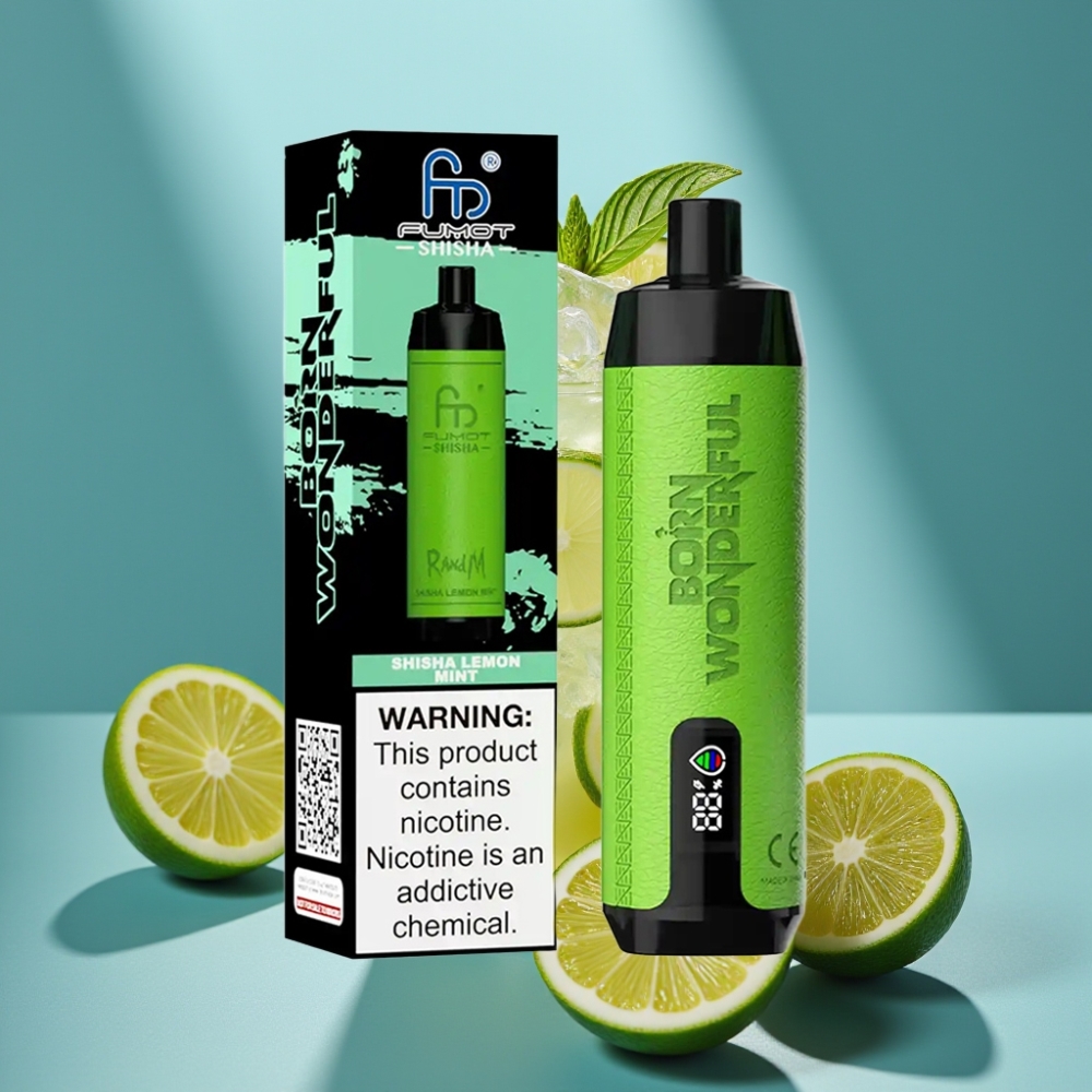 RandM Fumot Shisha 10000 Puffs 18ml 0.6ohm Mesh Lemon Mint
