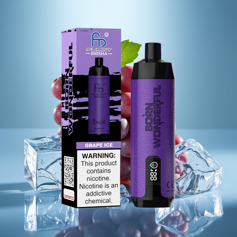 RandM Fumot Shisha 10000 Puffs LED Indicator 0.6ohm Grape Ice