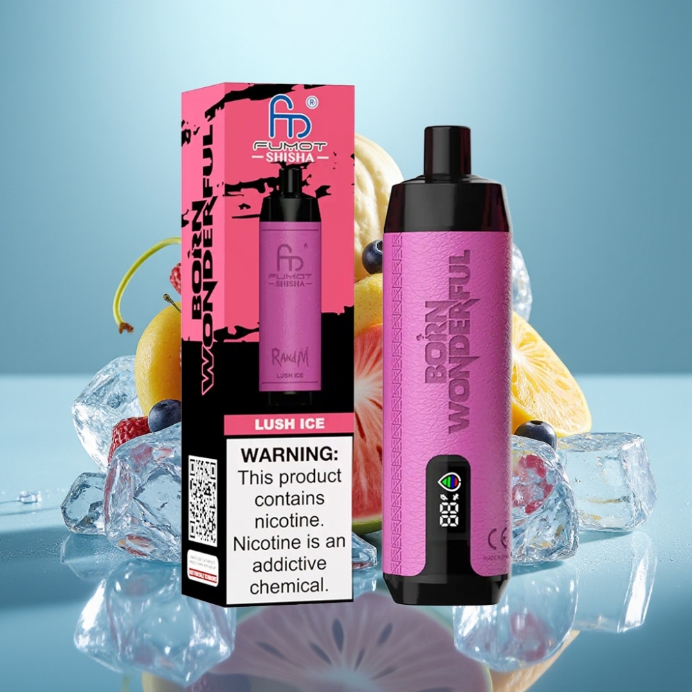 RandM Fumot Shisha 10000 Puffs LED Mesh 0,5% Nikotyna Lush Ice