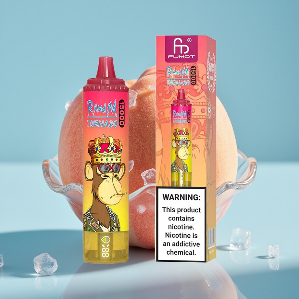 Fumot RandM Tornado 15000 Puffs 25ml Mesh 850mAh Brzoskwiniowy lód