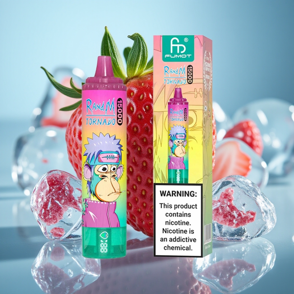 Fumot RandM Tornado 15000 Puffs 25ml Mesh 850mAh Truskawkowy lód