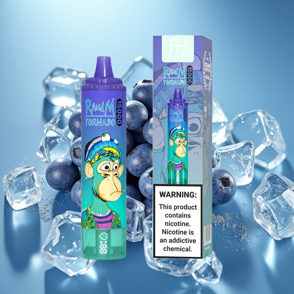 Fumot RandM Tornado 15000 Puffs 25ml Mesh LCD Type-C Jagody z lodem