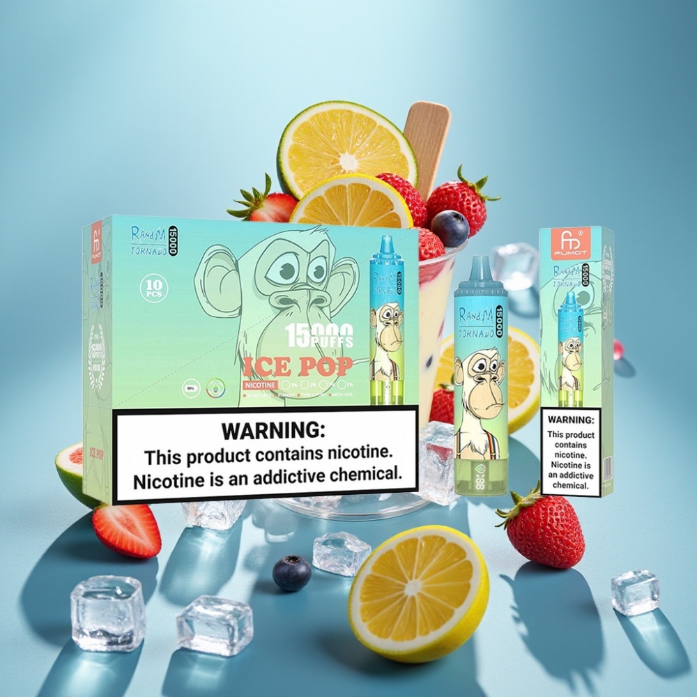 Fumot RandM Tornado 15000 Puffs 25ml Mesh Type-C LCD Ice Pop