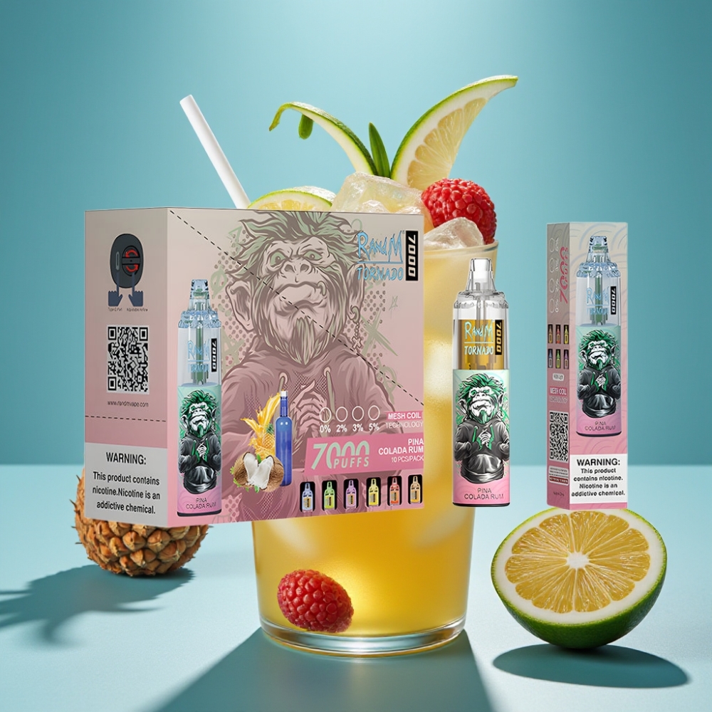 Fumot Tornado 7000 Puffs 14ML Mesh RGB Air-Adjustable Rum Pina Colada