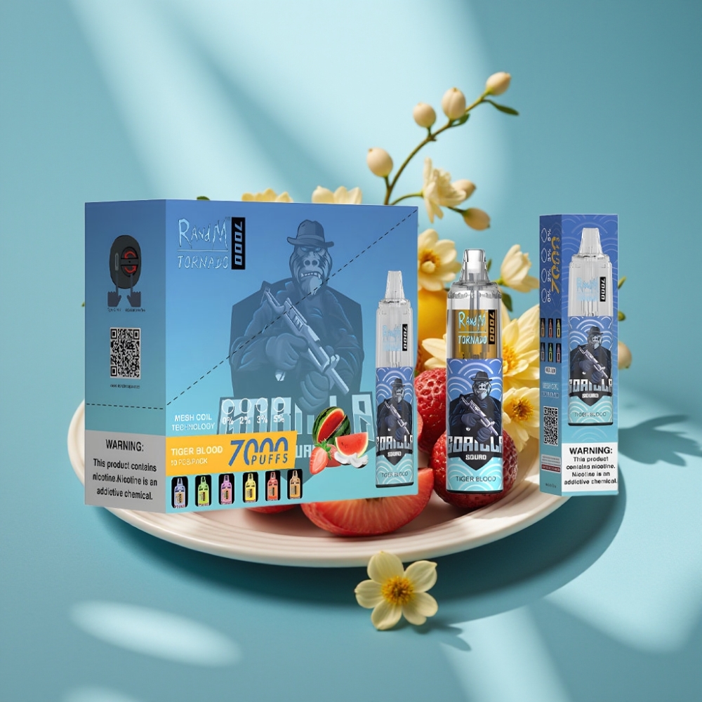 Fumot Tornado 7000 Puffs 14ML Mesh RGB Air-Adjustable Tiger Blood