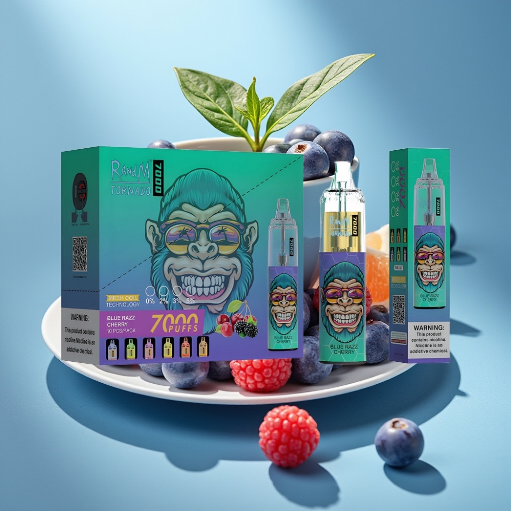 Fumot Tornado 7000 Puffs 14ML Mesh RGB Blue Razz Cherry