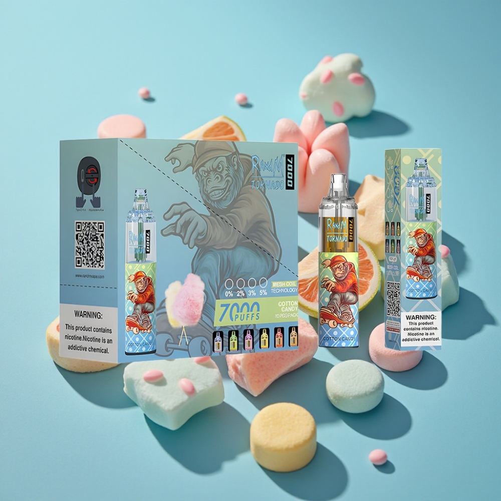 Fumot Tornado 7000 Puffs 14ML Mesh RGB Cotton Candy