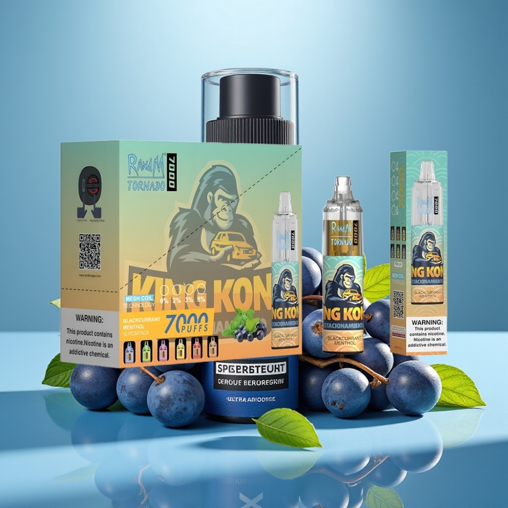 Fumot Tornado 7000 Puffs 14ML Mesh RGB TypC-Czarna Porzeczka Mięta