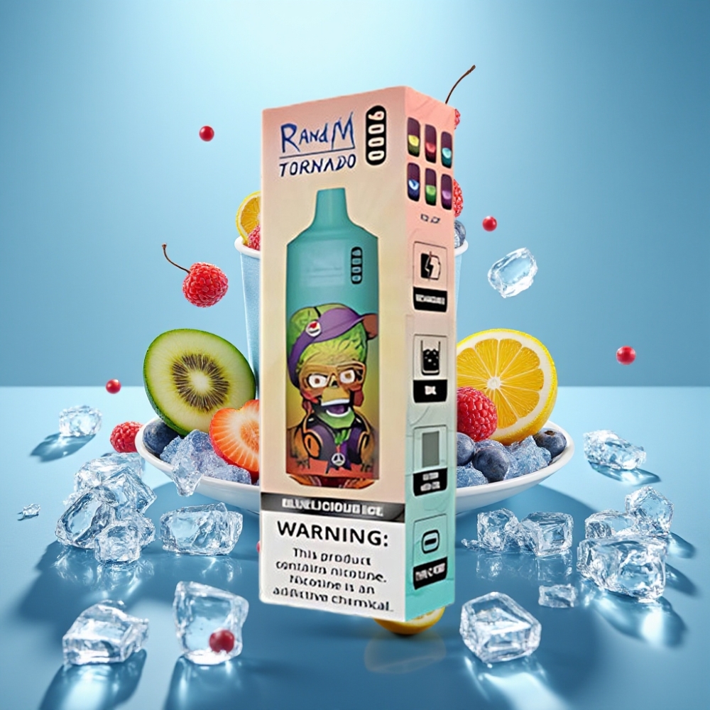 RandM Tornado 9000 Puffs 850 mAh Mesh 18 mL RGB Bluelicious Ice