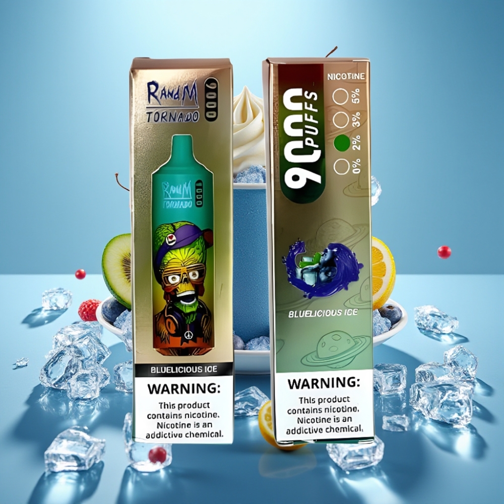 RandM Tornado 9000 Puffs 850 mAh Mesh 18 mL RGB Bluelicious Ice