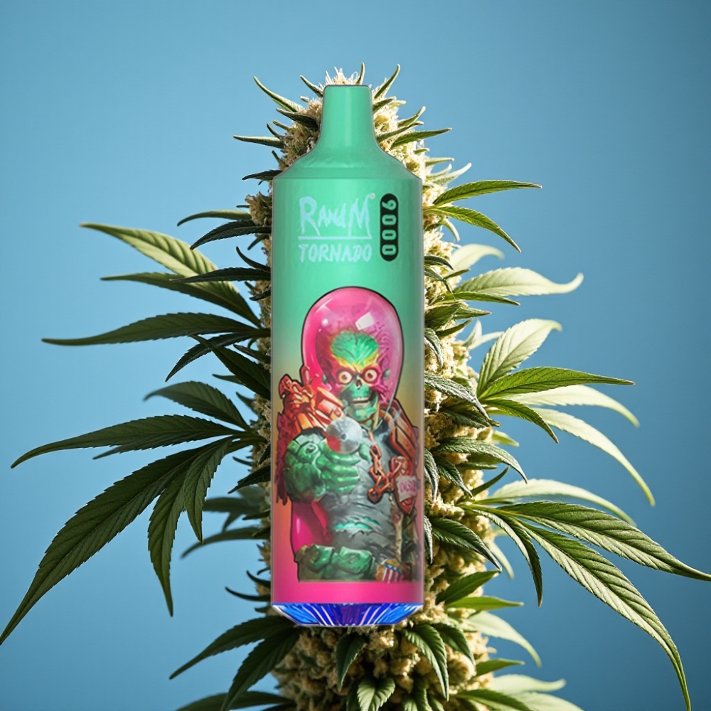 RandM Tornado 9000 Puffs, 850 mAh, Mesh Coil, Blue Razz Kush