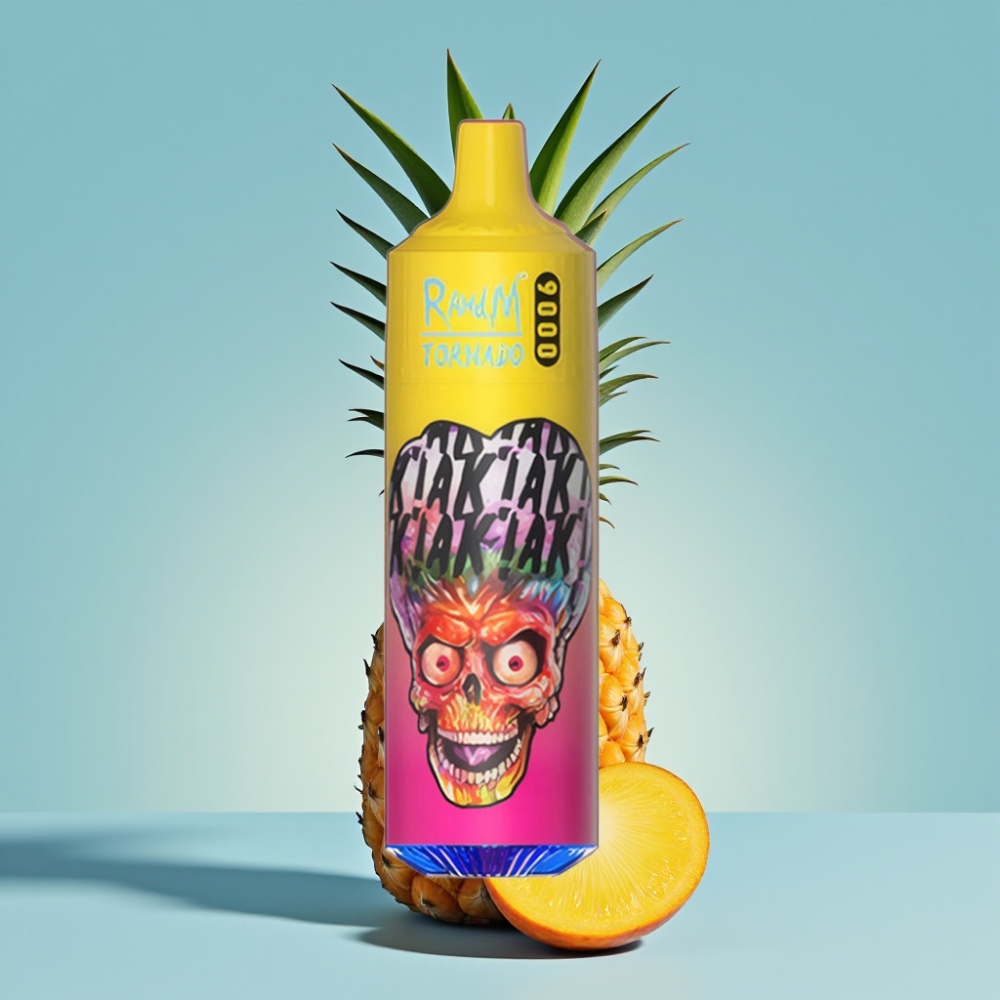 RandM Tornado 9000 Puffs 850 mAh RGB Peachy Mango Pineapple