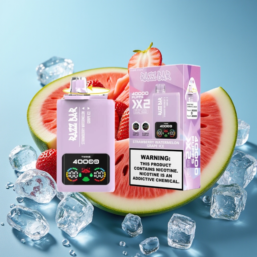 Razz Bar 40000 Puffs Jednorazowy Vape z Wyświetlaczem i Podwójną Cewką