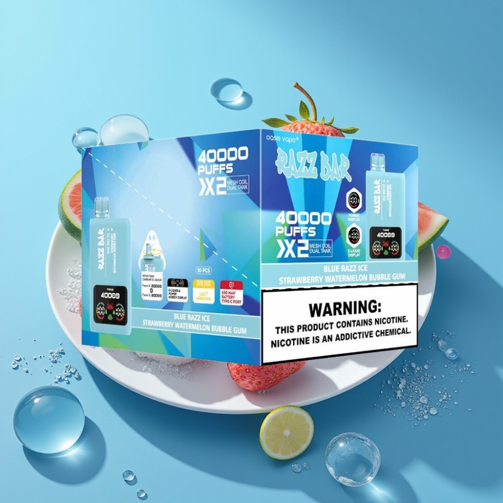 Razz Bar 40000 Puffs Power Screen Mesh Coil BLUE RAZZ ICE