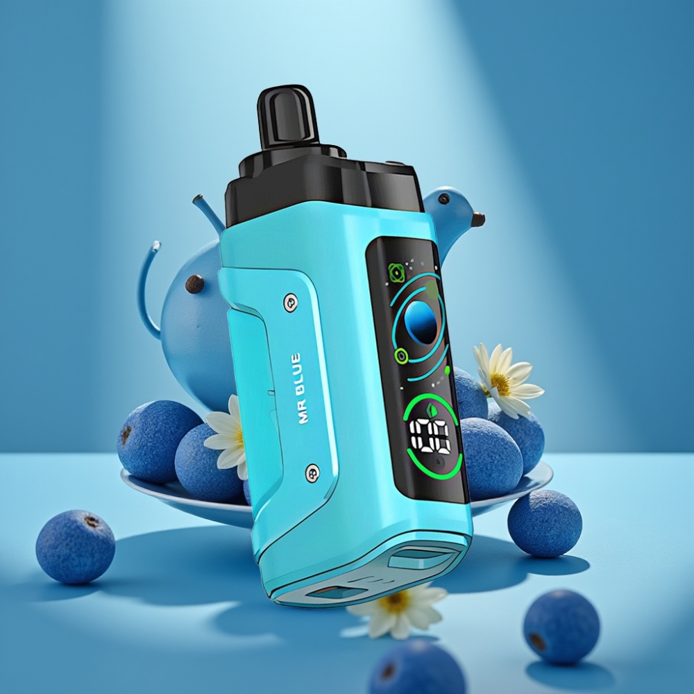 Razz Bar 45000 Puffów Jednorazowy Vape Mr Blue z Wymiennym Powietrzem i Typem-C