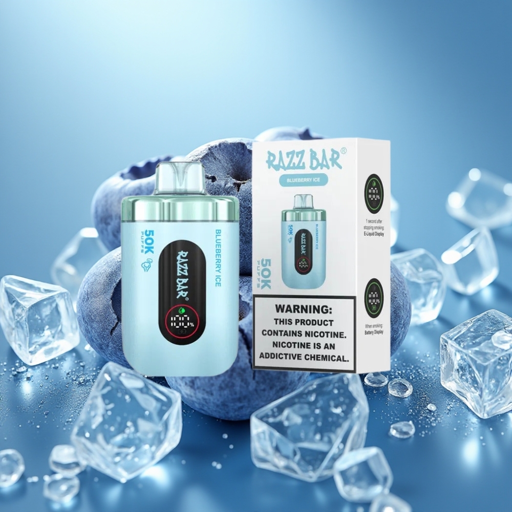 Razz Bar 50K Puffs 1.0 Ohm Mesh 2% Nikotyna Blueberry Ice