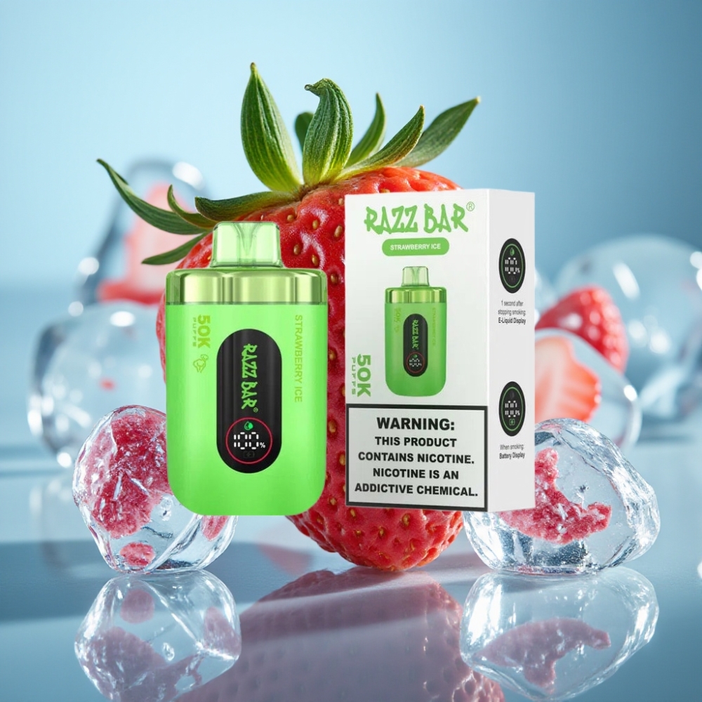 Razz Bar 50K Puffs 1.0 Ohm Mesh Strawberry Ice