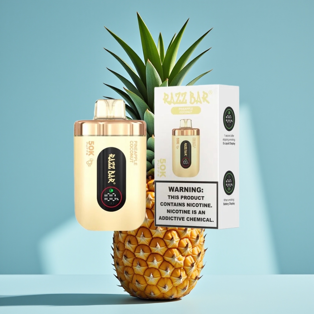 Razz Bar 50K Puffs 1.0 Ohm Mesh Typ-C Kokos Ananas