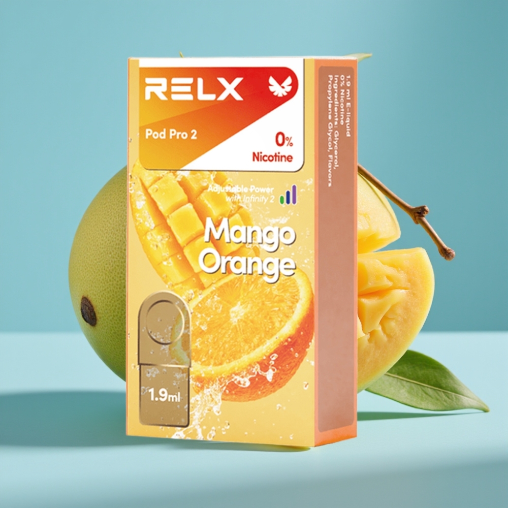 RELX Pod Pro 2 600 Puffów 0% Nikotyny Mango Pomarańcza