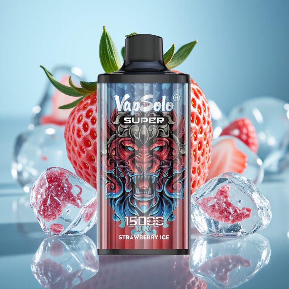 Vapsolo Super 15000 Puffs 40ml 850mah Type-C Strawberry Ice