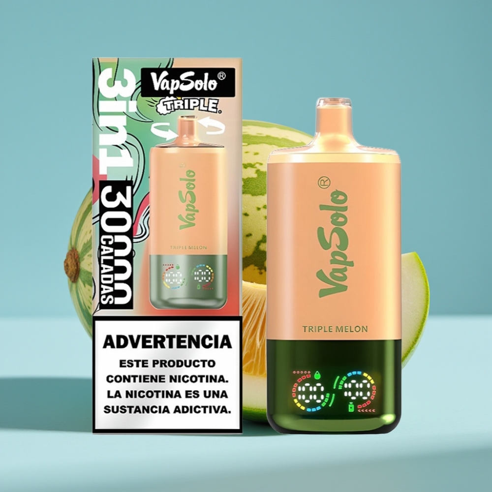 VapSolo Triple 30000 Puffs 40ml 3xZasobnik Typ-C Triple Melon