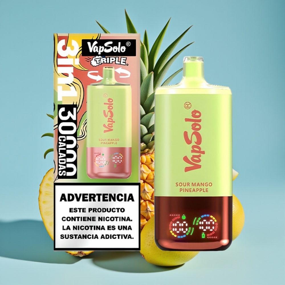 VapSolo Triple 30000 Puffs 40ml Sour Mango Pineapple Typ-C