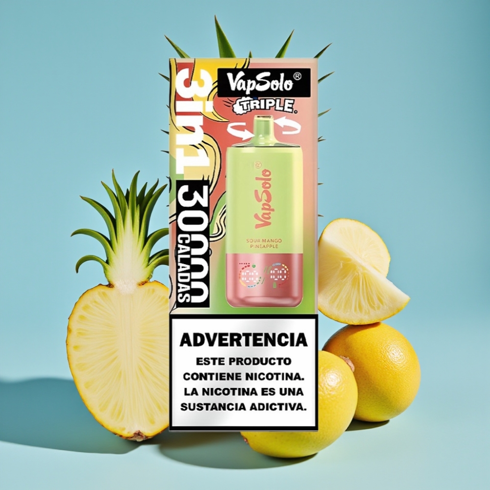 VapSolo Triple 30000 Puffs 40ml Sour Mango Pineapple Typ-C