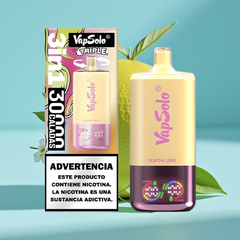 VapSolo Triple 30000 Puffs 40ml Type-C Lemon Lime