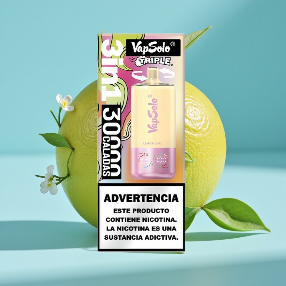 VapSolo Triple 30000 Puffs 40ml Type-C Lemon Lime