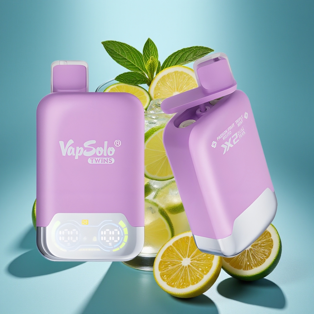 Vapsolo Twins 20000 Puffs 40ml Passion Fruit Mojito & Triple Mint
